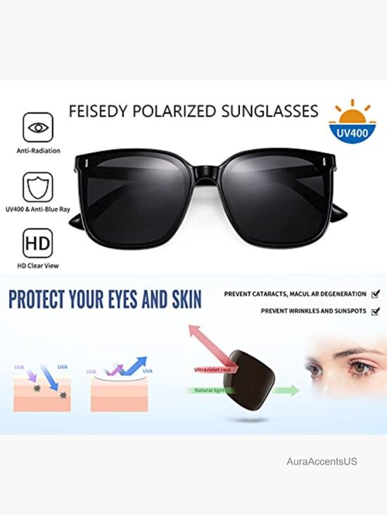 Oversized Square Polarized Sunglasses Retro Vintage Trendy